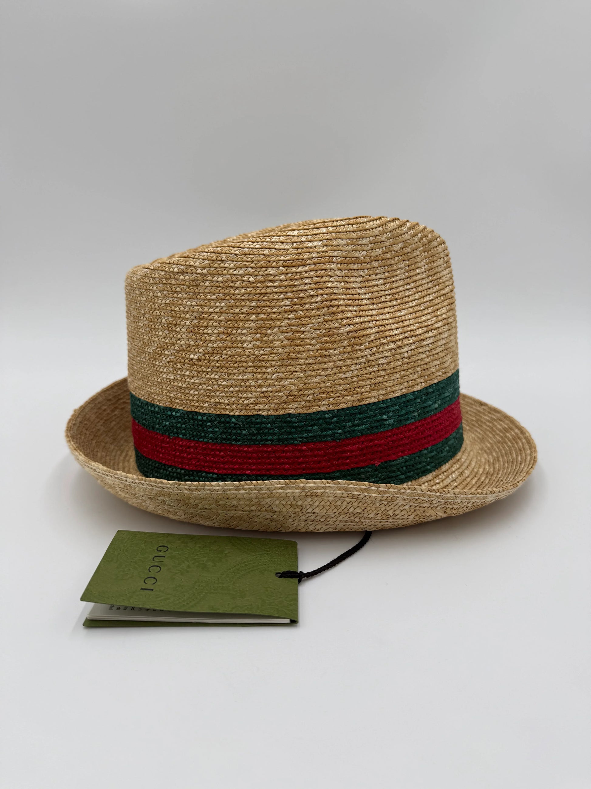 Gucci-Cappello-Fedora-in-Paglia-con-Nastro-Web-Beige-70031208186180 - Pally Vintage Closet