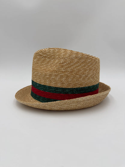 Gucci-Cappello-Fedora-in-Paglia-con-Nastro-Web-Beige-70031208218948 - Pally Vintage Closet