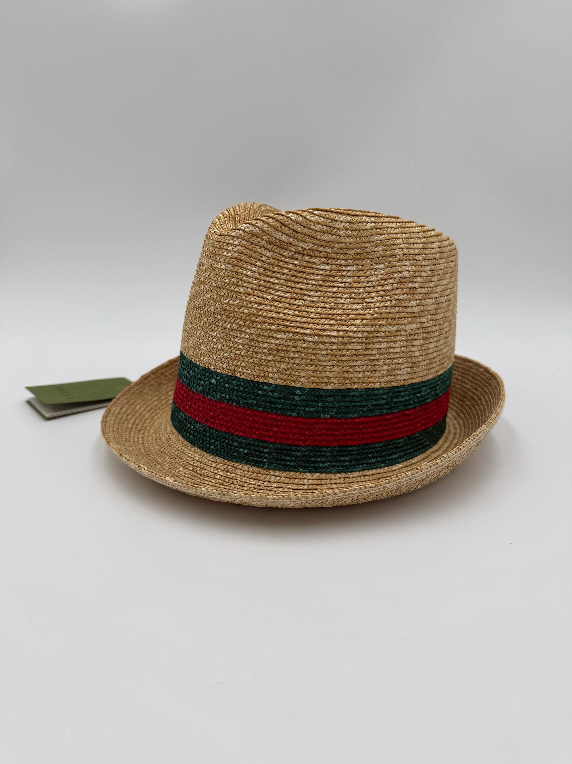 Gucci-Cappello-Fedora-in-Paglia-con-Nastro-Web-Beige-70031208284484 - Pally Vintage Closet
