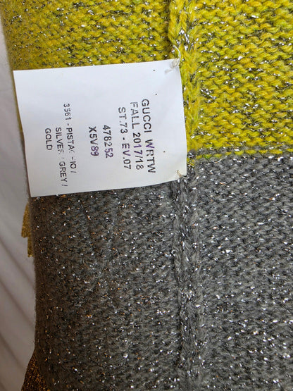 Gucci Cardigan in Maglia Metallica con Colletto Removibile Verde e Argento - Pally Vintage Closet