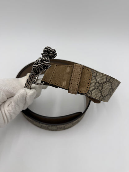 Gucci Cintura Dionysus in Tela GG Supreme con Fibbia Serpente - Pally Vintage Closet