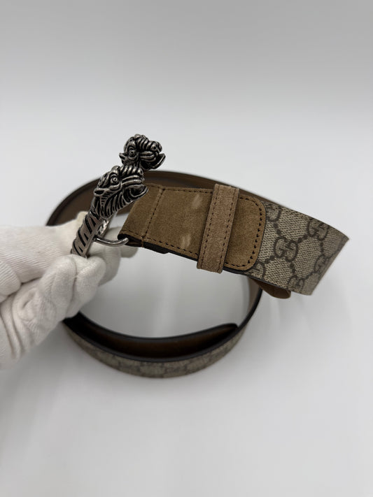 Gucci Cintura Dionysus in Tela GG Supreme con Fibbia Serpente - Pally Vintage Closet
