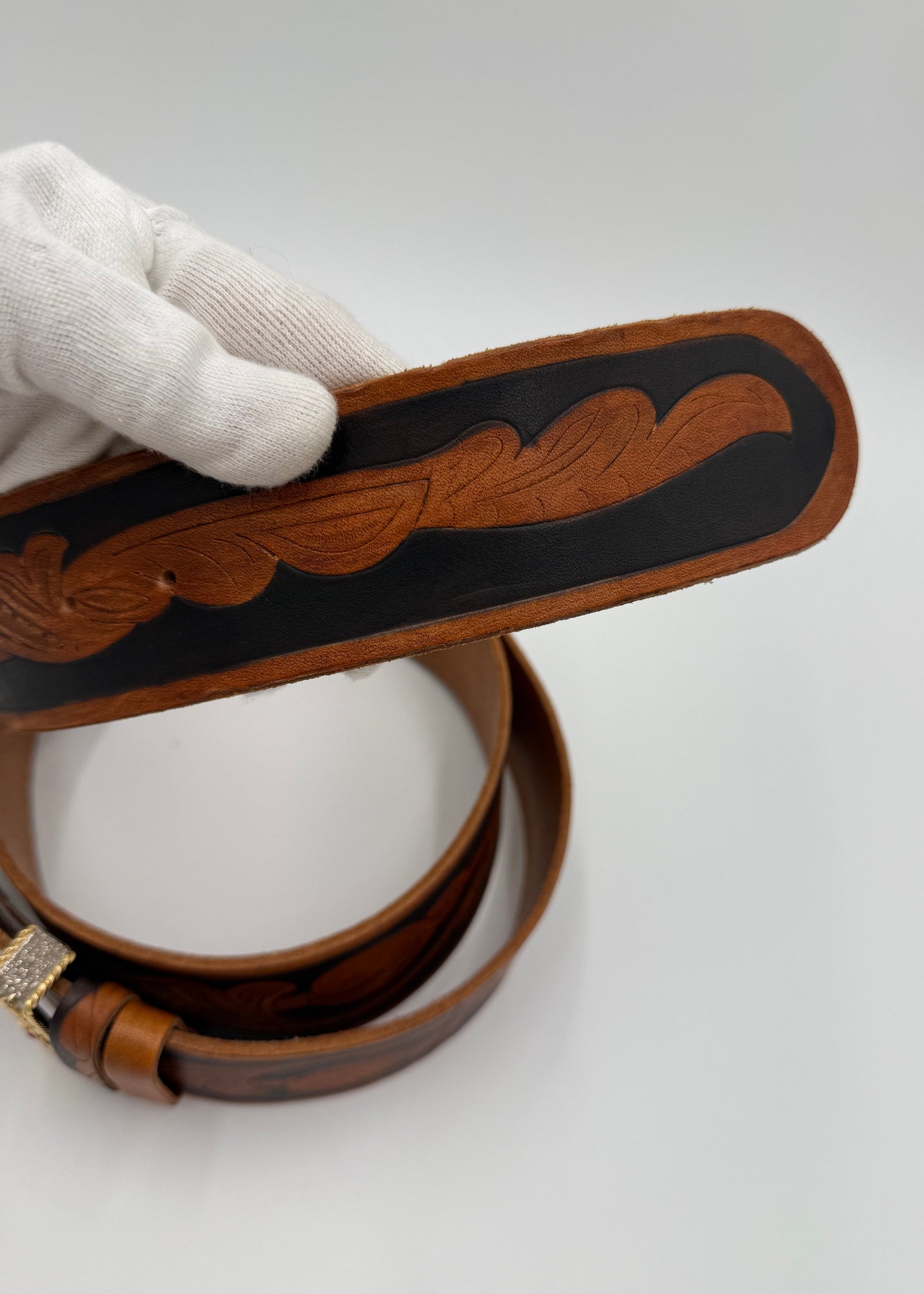 Gucci Cintura GG Buckle Cowboy Maxi Fibbia Marrone