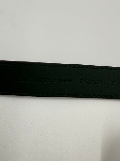 Gucci Cintura in Pelle di Lucertola Framed G Verde - Pally Vintage Closet