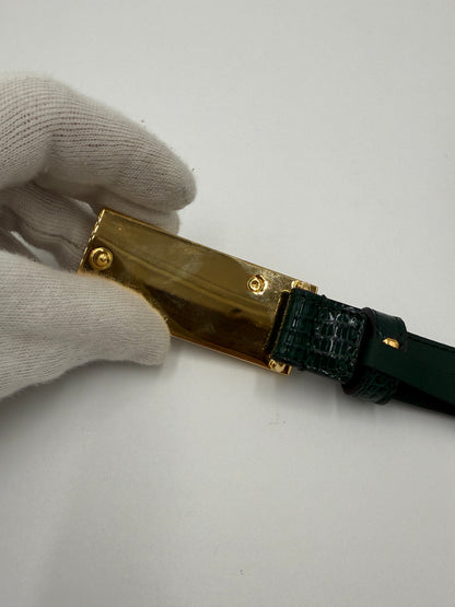 Gucci Cintura in Pelle di Lucertola Framed G Verde - Pally Vintage Closet