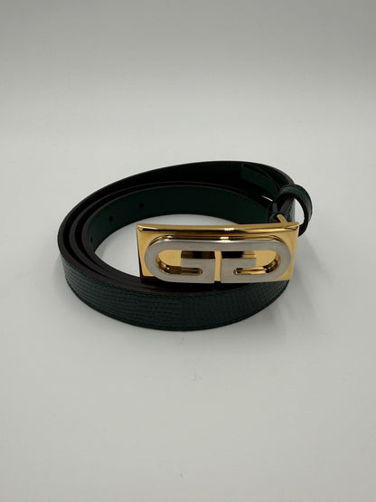 Gucci Cintura in Pelle di Lucertola Framed G Verde - Pally Vintage Closet