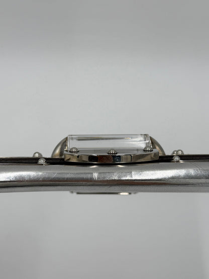 Gucci Clutch Vintage by Frida Giannini in Pelle Metallizzata e Plexiglass Argento - Pally Vintage Closet
