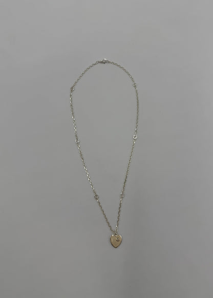 Gucci Collana Heart con Incrocio GG in Argento