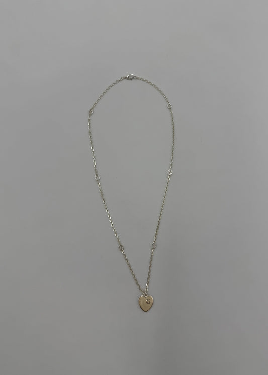 Gucci Collana Heart con Incrocio GG in Argento