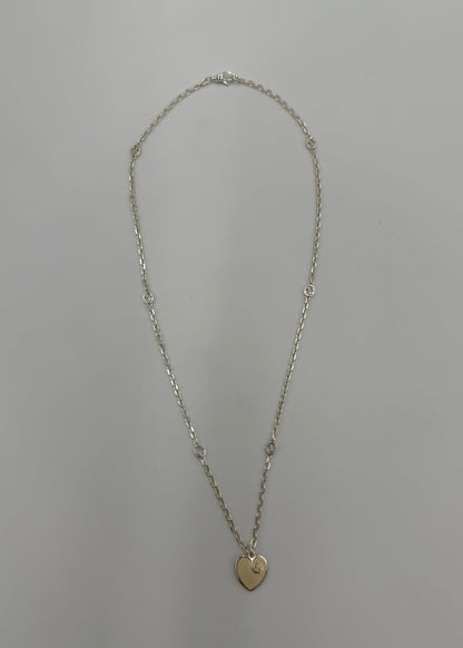 Gucci Collana Heart con Incrocio GG in Argento