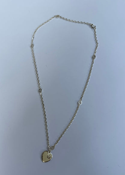 Gucci Collana Heart con Incrocio GG in Argento