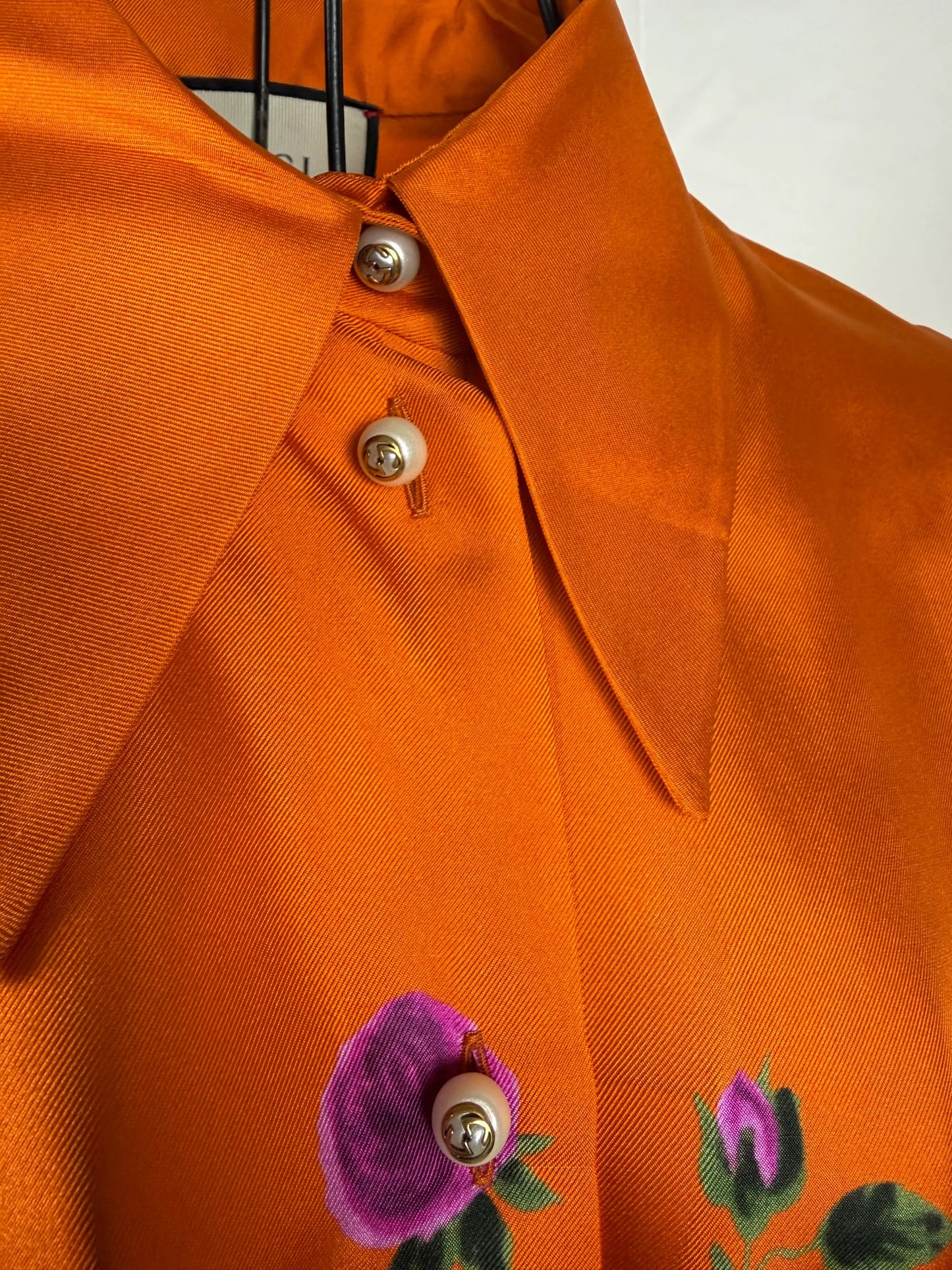 Gucci-Completo-Gonna-e-Blusa-Stampa-Floreale-Arancione-69083339260228 - Pally Vintage Closet