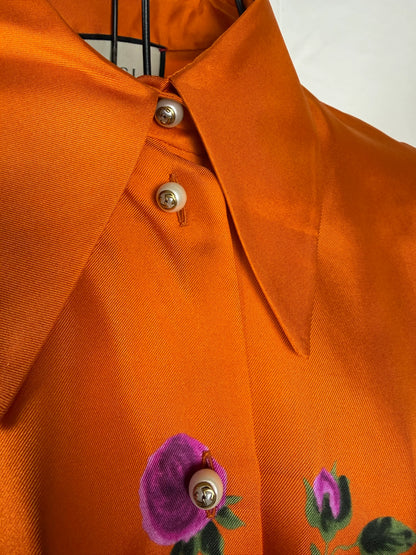 Gucci-Completo-Gonna-e-Blusa-Stampa-Floreale-Arancione-69083339260228 - Pally Vintage Closet