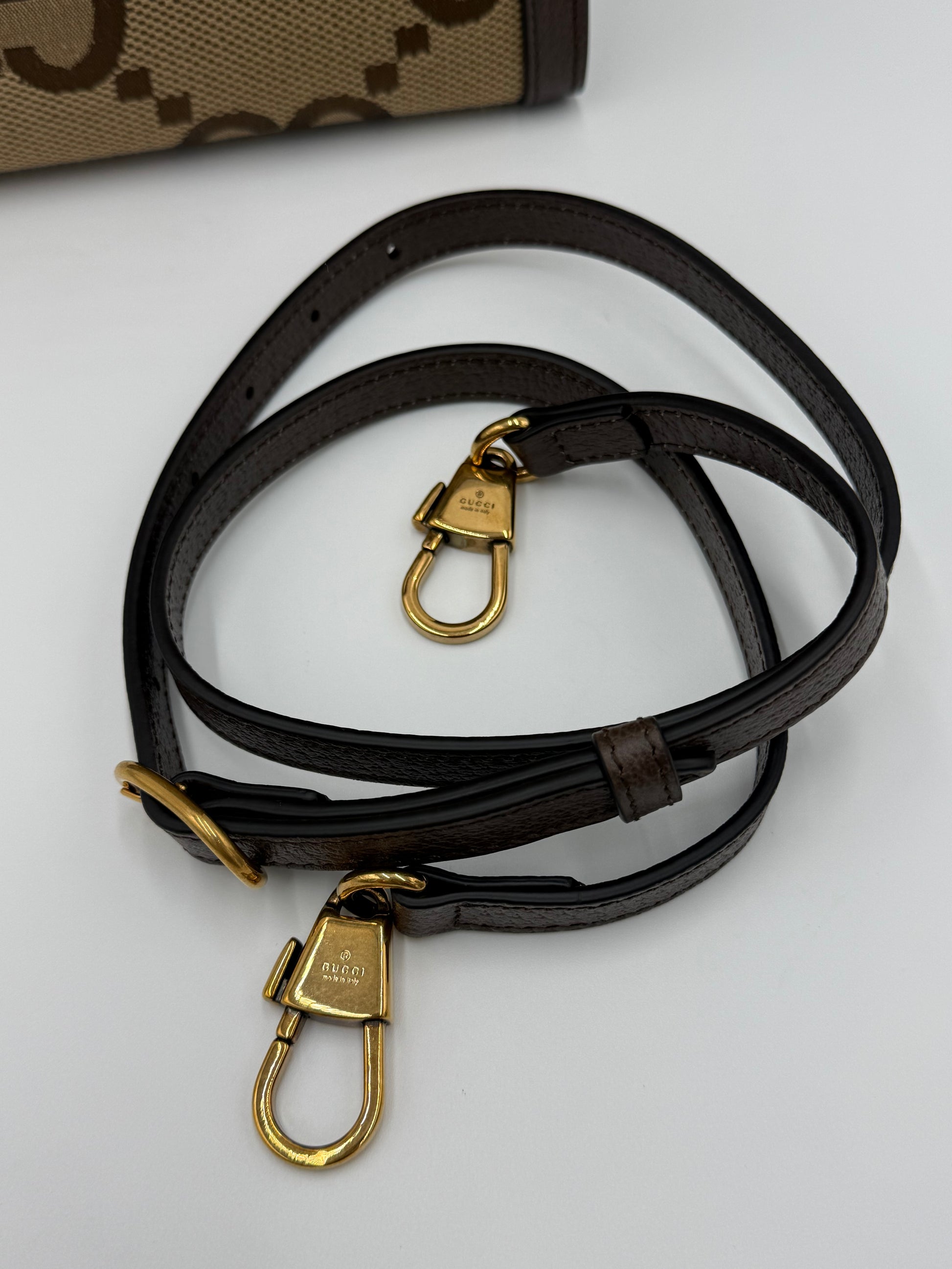 Gucci Diana Media Tote in Tessuto Jumbo GG e Bamboo Marrone - Pally Vintage Closet