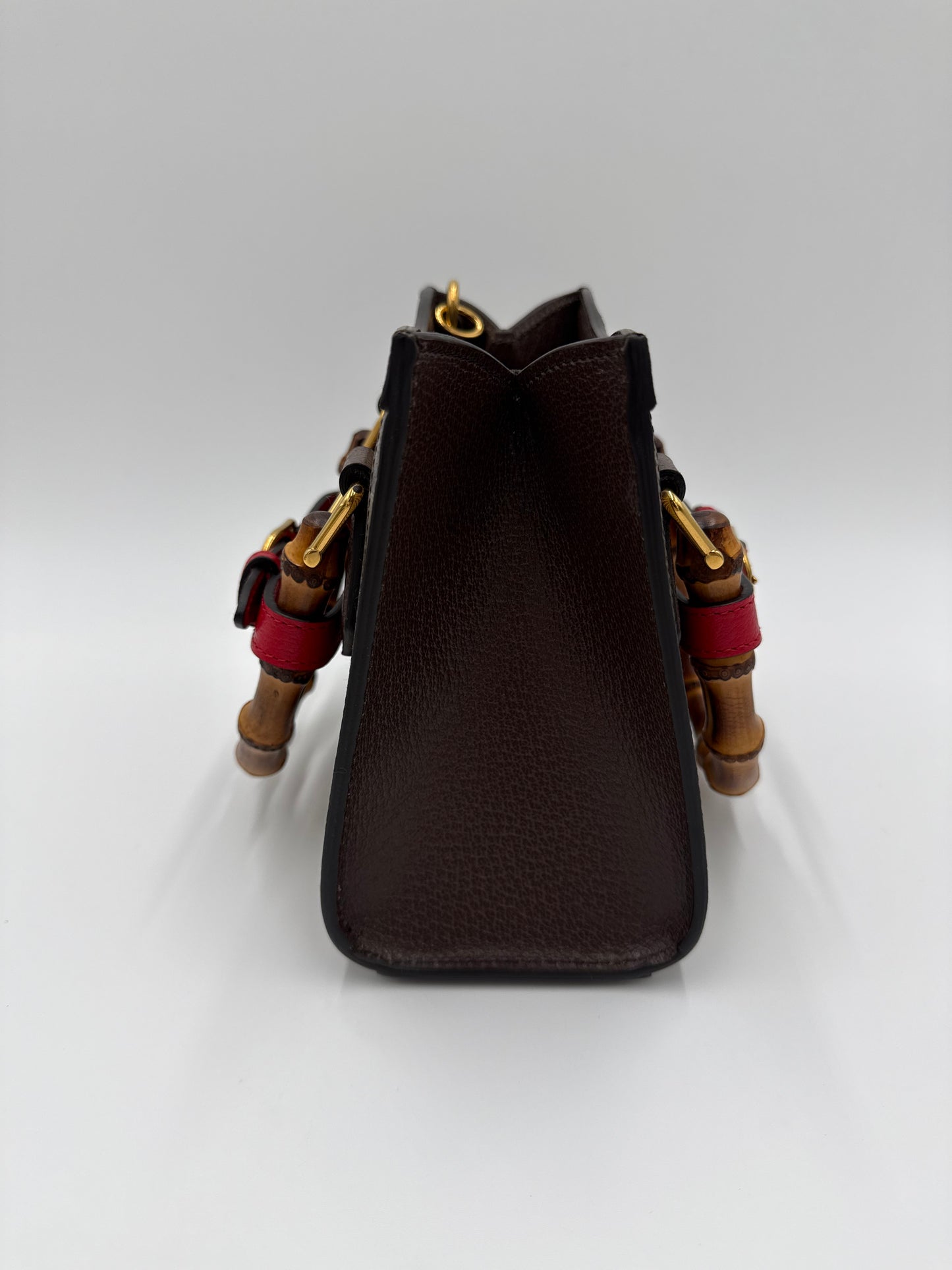 Gucci Diana Mini Tote in Tessuto Jumbo GG e Bamboo Marrone - Pally Vintage Closet