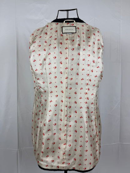 Gucci Giacca Cardigan in Tweed Web Stripe Bianco Blu - Pally Vintage Closet