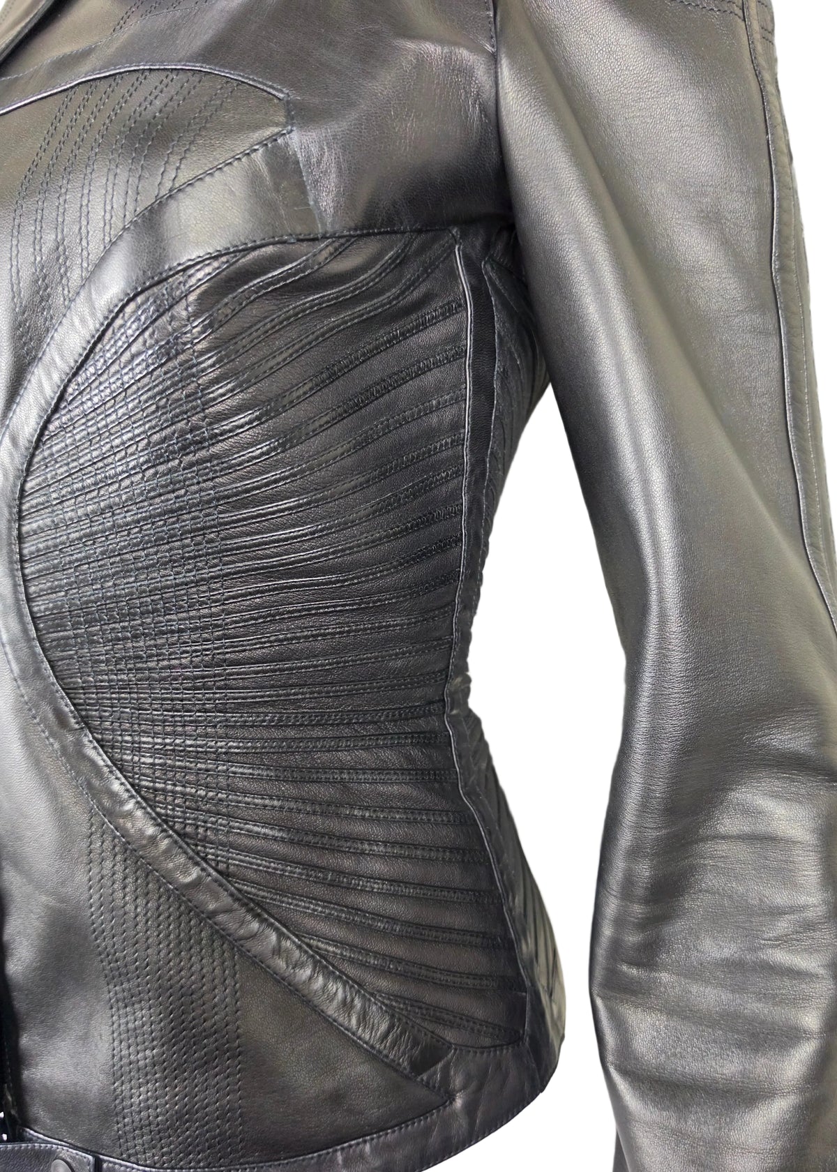 Gucci Giacca Tom Ford in Pelle con Cuciture Sagomate Nera - Pally Vintage Closet