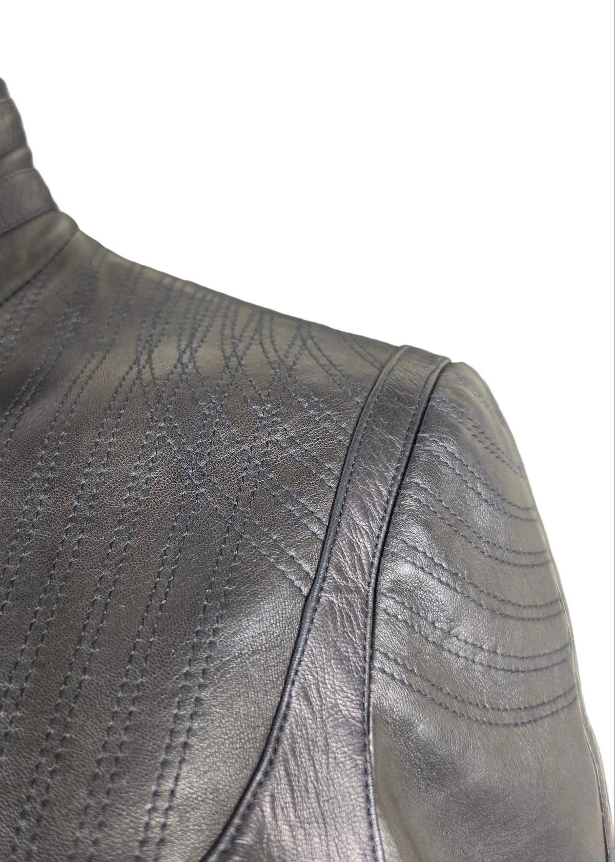 Gucci Giacca Tom Ford in Pelle con Cuciture Sagomate Nera - Pally Vintage Closet