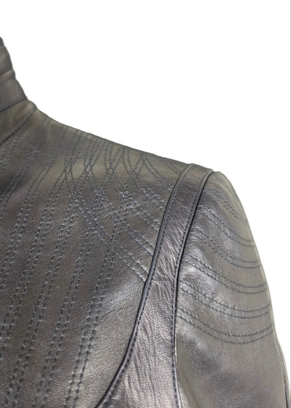 Gucci Giacca Tom Ford in Pelle con Cuciture Sagomate Nera - Pally Vintage Closet