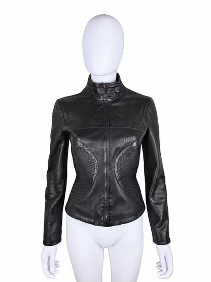 Gucci Giacca Tom Ford in Pelle con Cuciture Sagomate Nera - Pally Vintage Closet