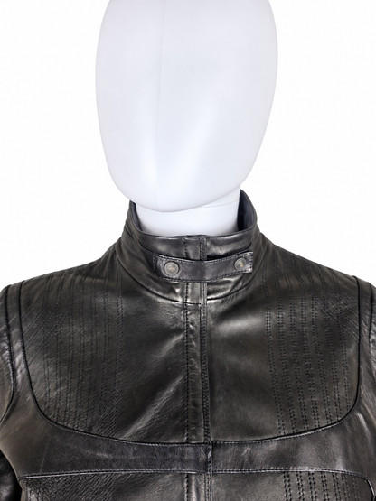 Gucci Giacca Tom Ford in Pelle con Cuciture Sagomate Nera - Pally Vintage Closet