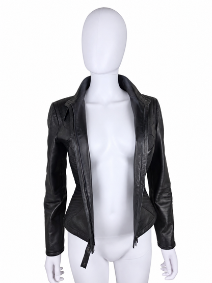 Gucci Giacca Tom Ford in Pelle con Cuciture Sagomate Nera - Pally Vintage Closet