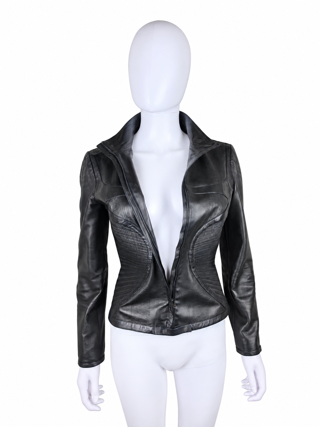 Gucci Giacca Tom Ford in Pelle con Cuciture Sagomate Nera - Pally Vintage Closet