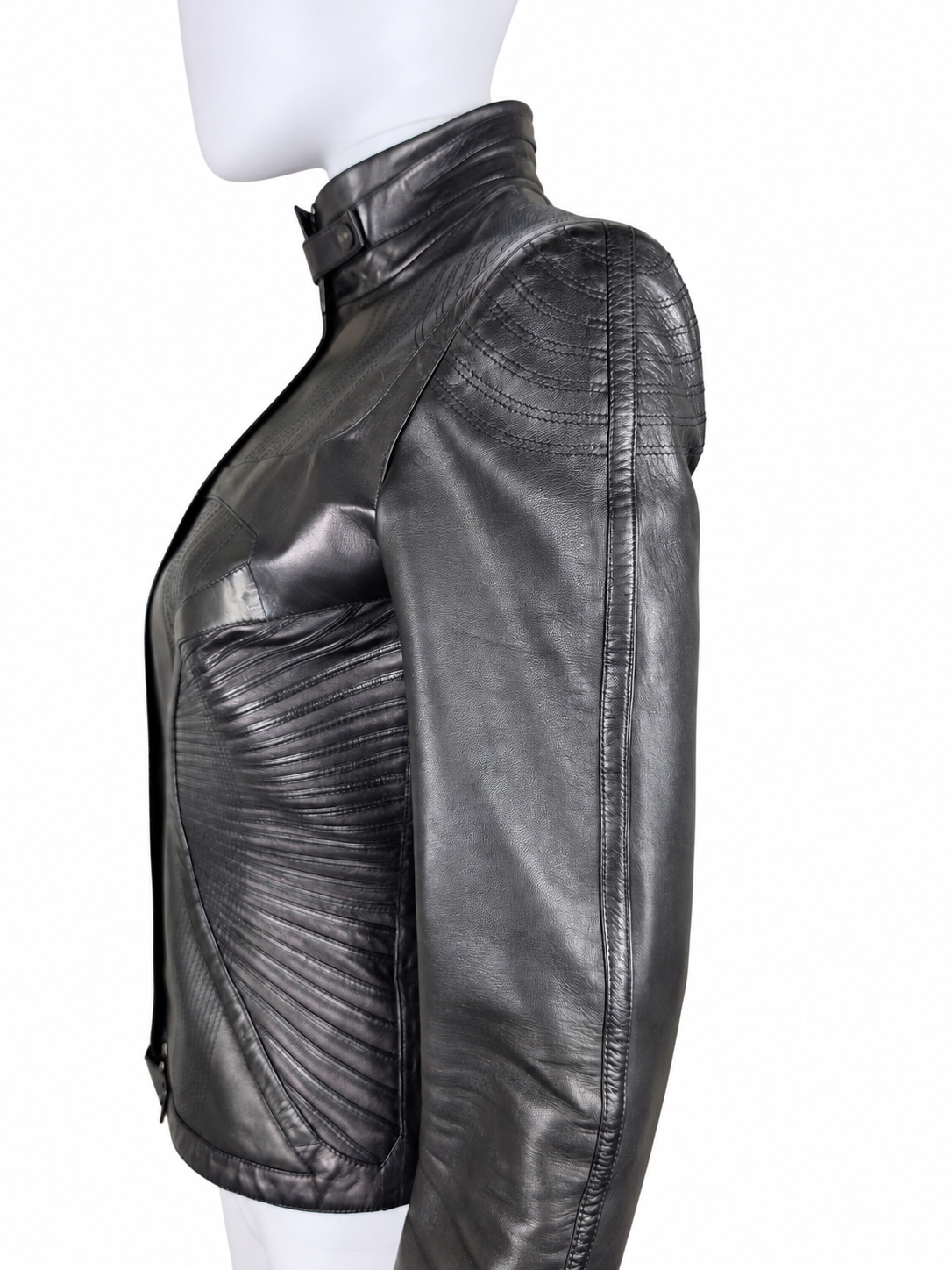 Gucci Giacca Tom Ford in Pelle con Cuciture Sagomate Nera - Pally Vintage Closet