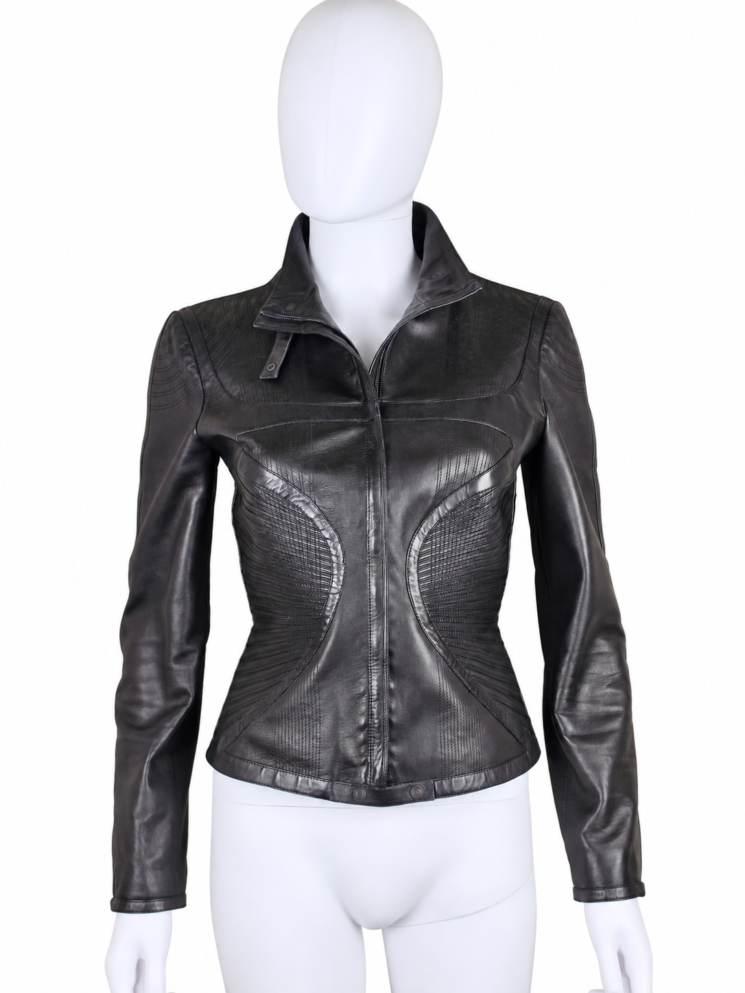 Gucci Giacca Tom Ford in Pelle con Cuciture Sagomate Nera - Pally Vintage Closet
