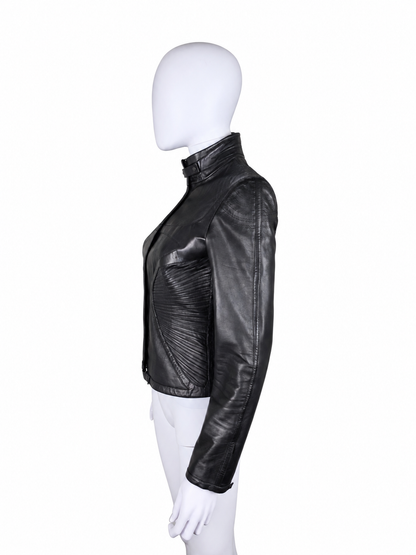 Gucci Giacca Tom Ford in Pelle con Cuciture Sagomate Nera - Pally Vintage Closet