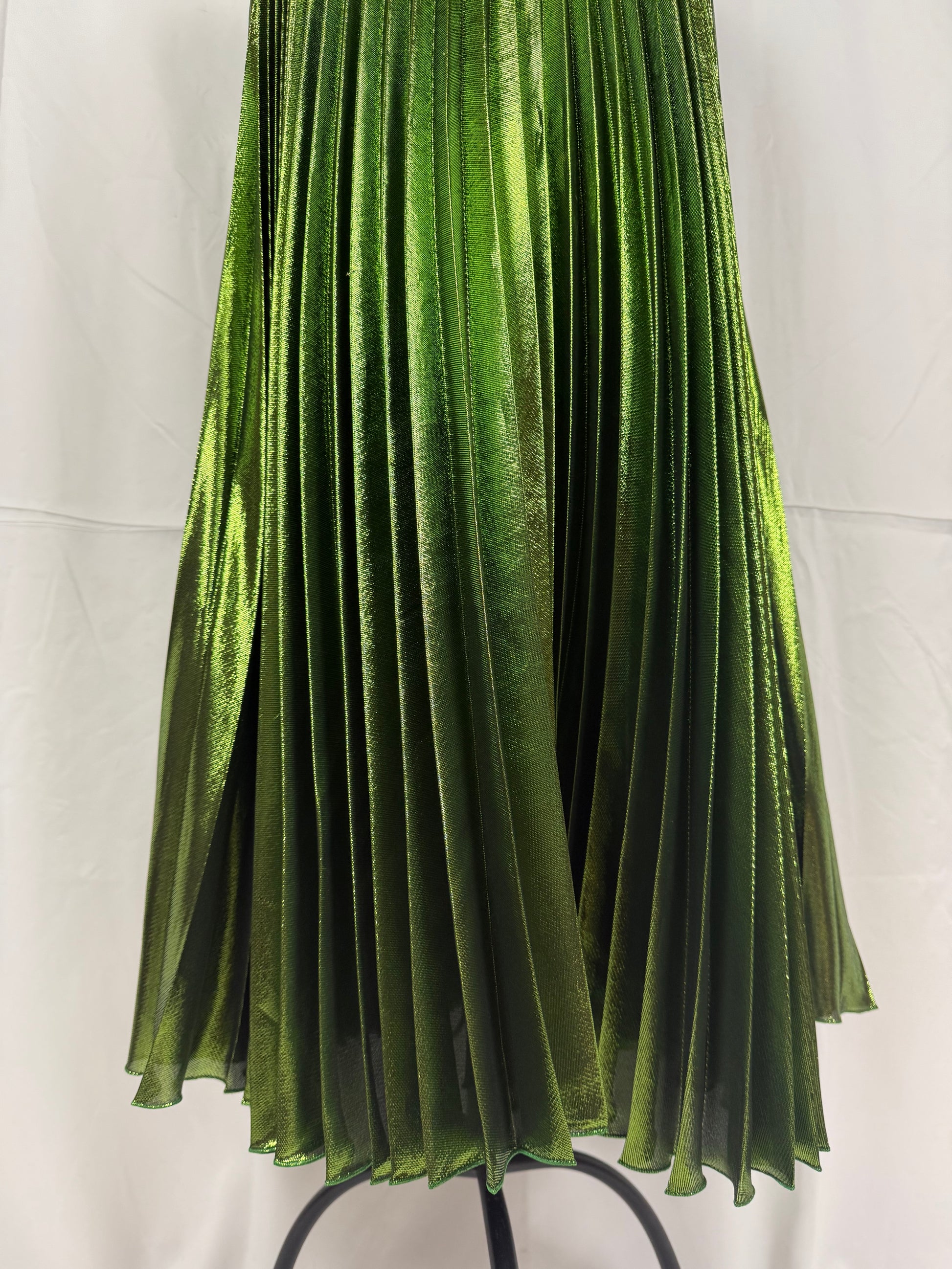 Gucci Gonna Lunga Plissettata Verde Smeraldo Metallizzato - Pally Vintage Closet
