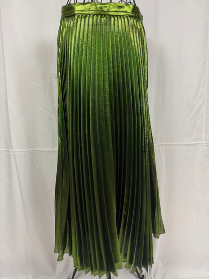 Gucci Gonna Lunga Plissettata Verde Smeraldo Metallizzato - Pally Vintage Closet