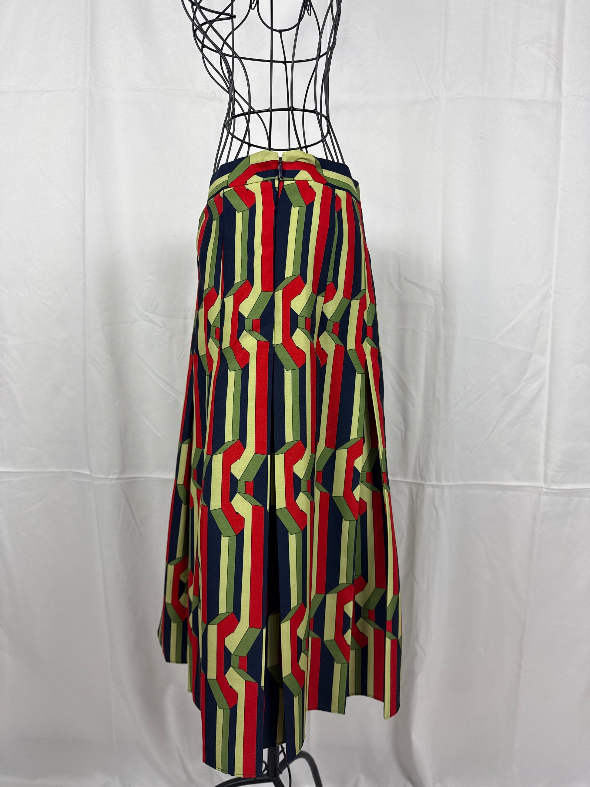 Gucci Gonna Midi con Motivo Geometrico Ottico Multicolore - Pally Vintage Closet