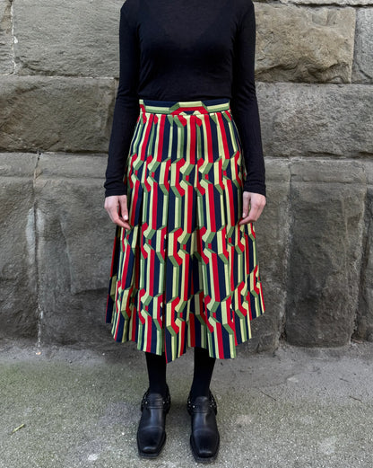 Gucci-Gonna-Midi-con-Motivo-Geometrico-Ottico-Multicolore-69720295801156 - Pally Vintage Closet