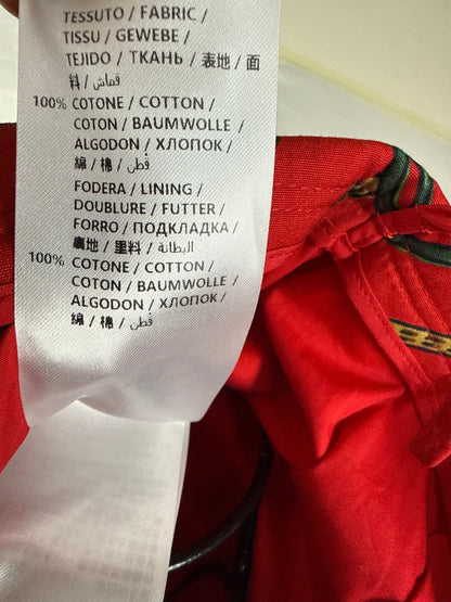 Gucci Gonna a Pieghe con Stampa Equestre Stirrup Midi Rossa - Pally Vintage Closet