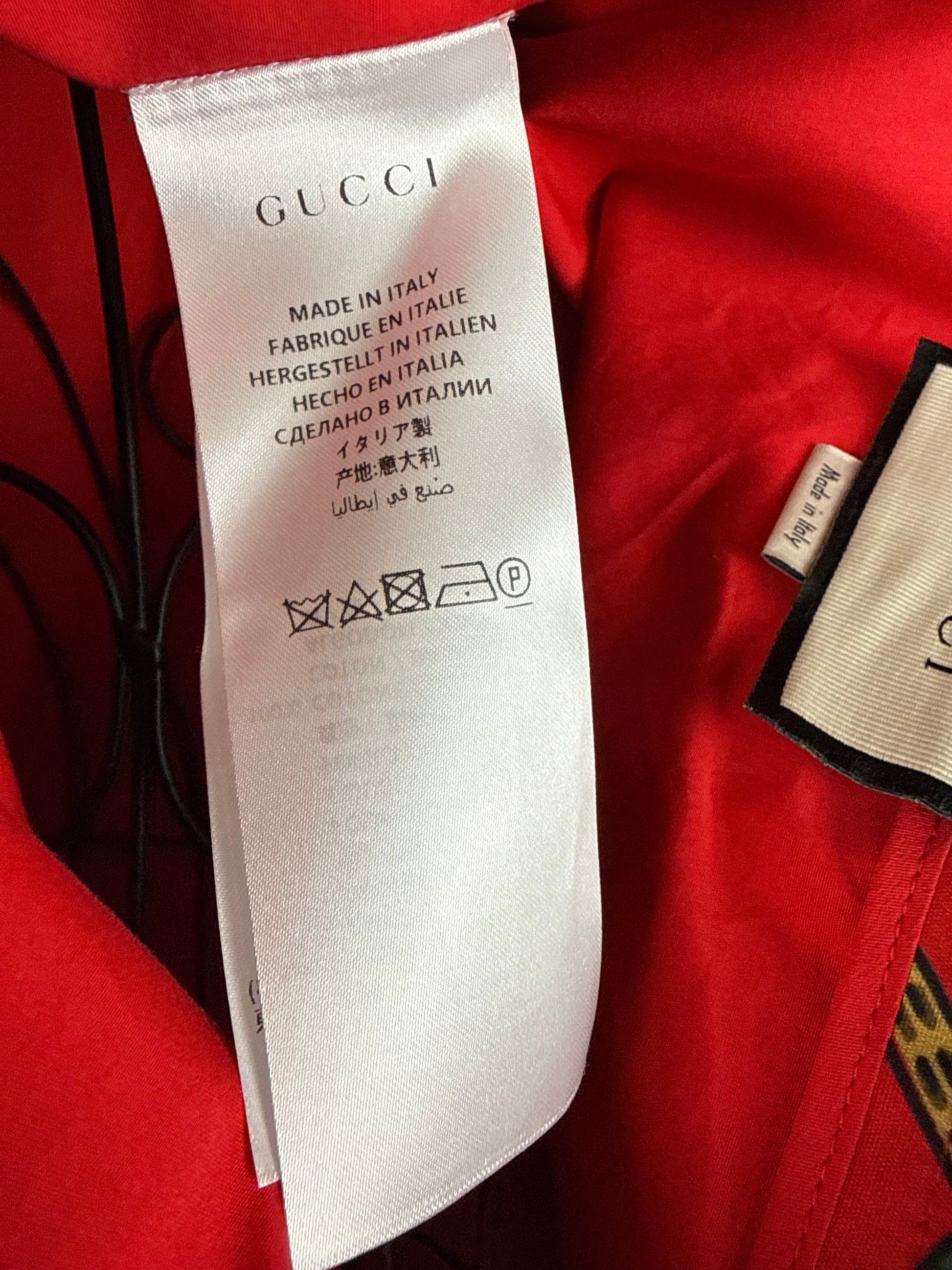 Gucci Gonna a Pieghe con Stampa Equestre Stirrup Midi Rossa - Pally Vintage Closet