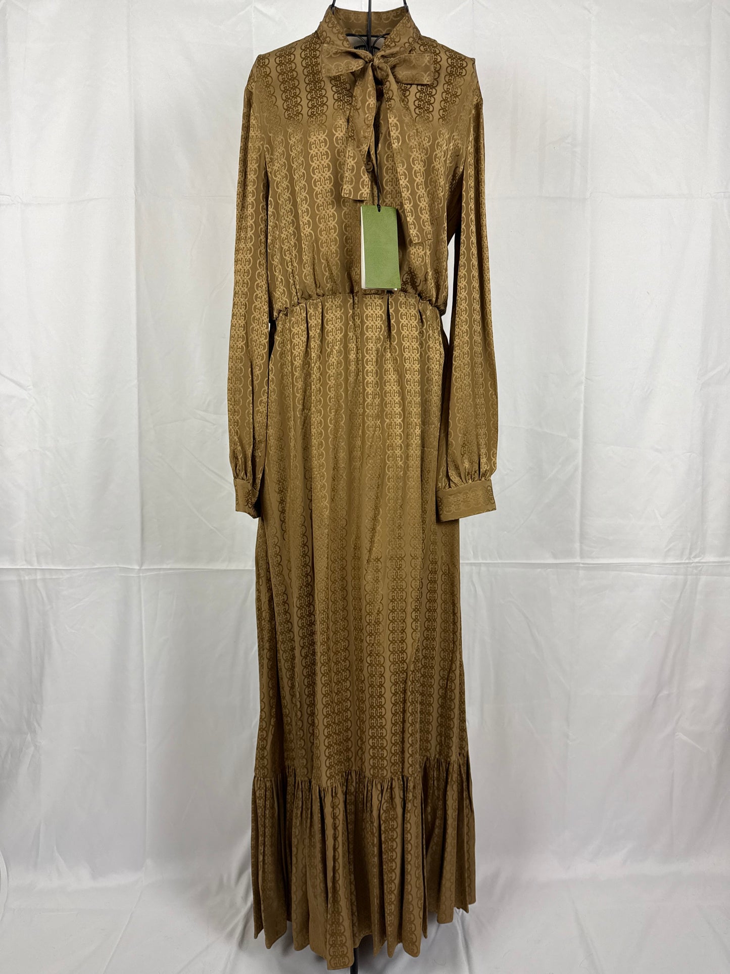 Gucci Maxi Vestito in Seta Jacquard GG Beige - Pally Vintage Closet