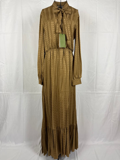 Gucci Maxi Vestito in Seta Jacquard GG Beige - Pally Vintage Closet