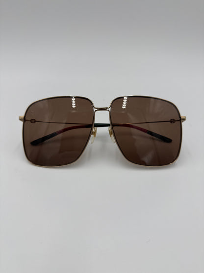 Gucci Occhiali da Sole Oversize Square Montatura Oro - Pally Vintage Closet