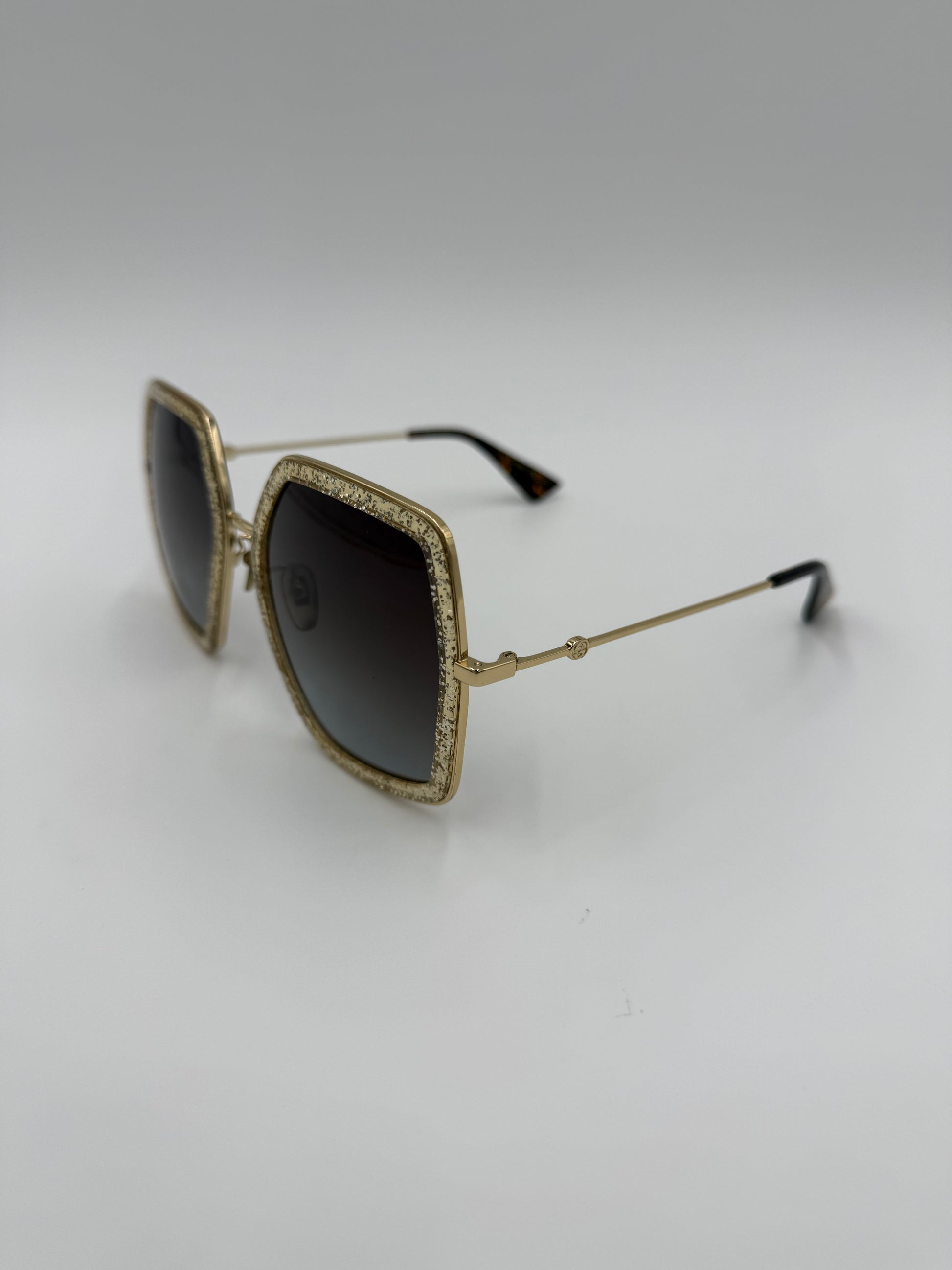 Gucci Occhiali da Sole Oversize con Glitter Oro - Pally Vintage Closet