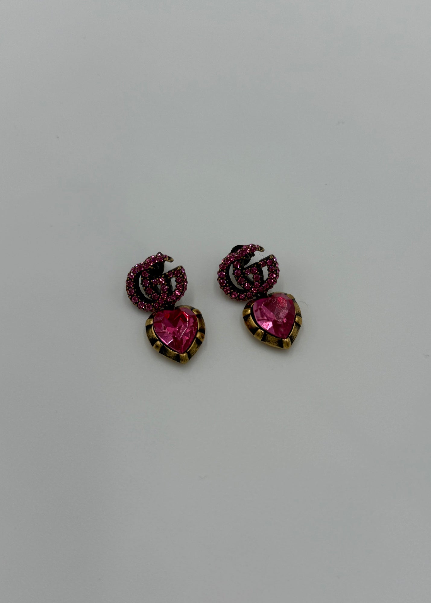 Gucci Orecchini GG Marmont con Cristalli Rosa