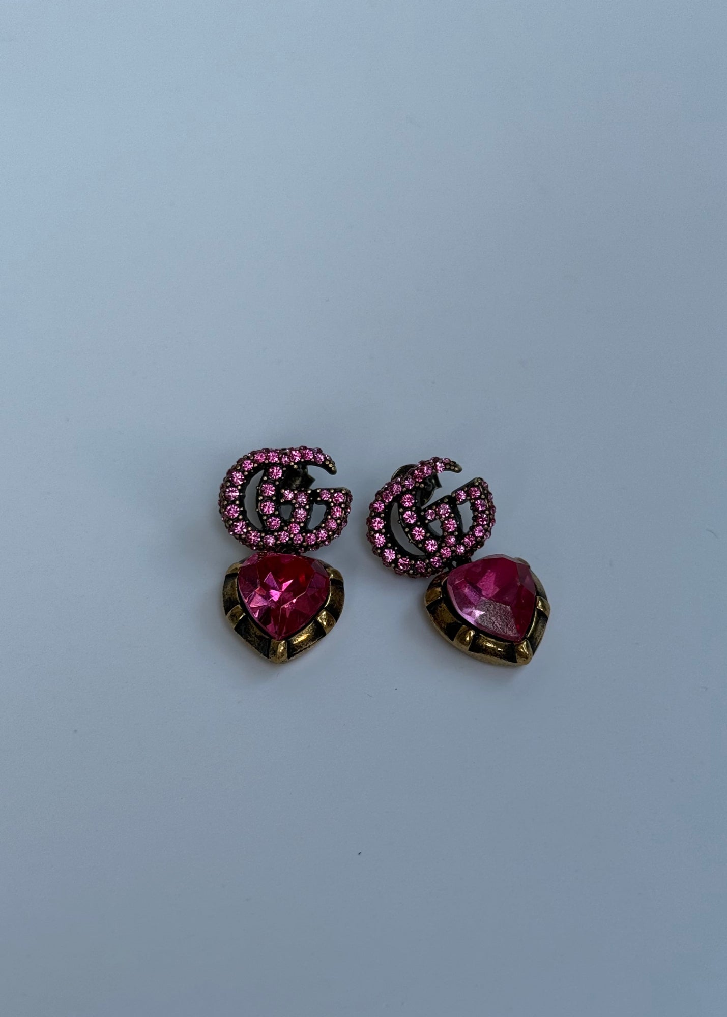 Gucci Orecchini GG Marmont con Cristalli Rosa