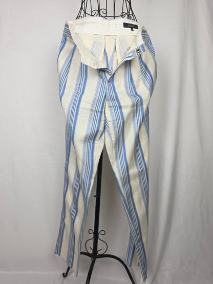 Gucci Pantaloni Sartoriali Estivi Vintage a Righe Bianchi e Celesti - Pally Vintage Closet