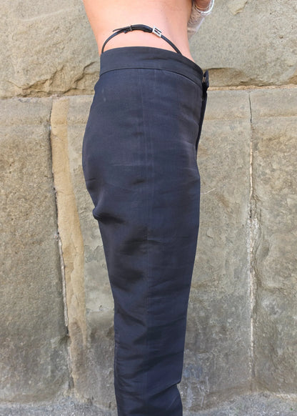 Gucci-Pantaloni-Vintage-Dettaglio-Gioiello-Neri-70030990278980 - Pally Vintage Closet