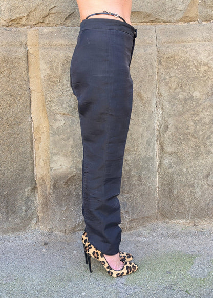 Gucci-Pantaloni-Vintage-Dettaglio-Gioiello-Neri-70030990311748 - Pally Vintage Closet