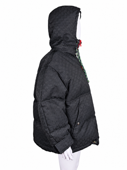 Gucci Piumino GG Cotton Canvas Puffer con Cappuccio e Zip Nero - Pally Vintage Closet