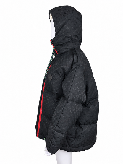 Gucci Piumino GG Cotton Canvas Puffer con Cappuccio e Zip Nero - Pally Vintage Closet