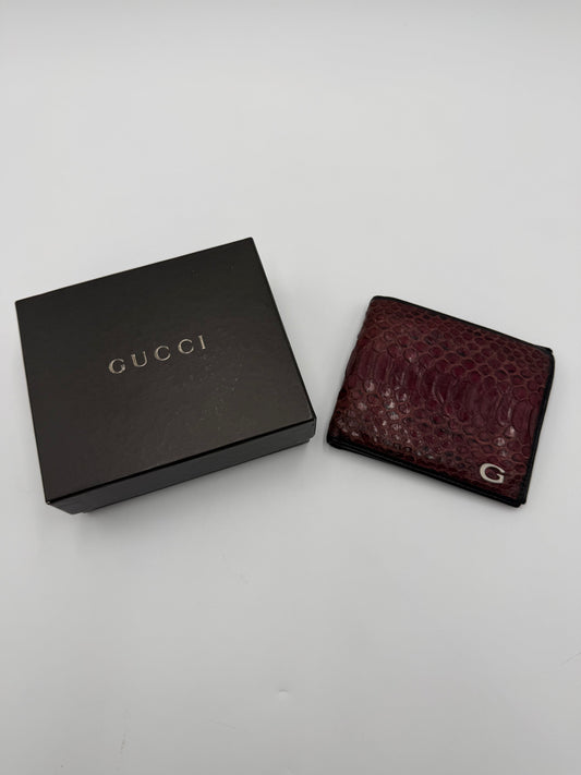 Gucci Portafoglio Vintage in Pelle di Pitone Bordeaux - Pally Vintage Closet