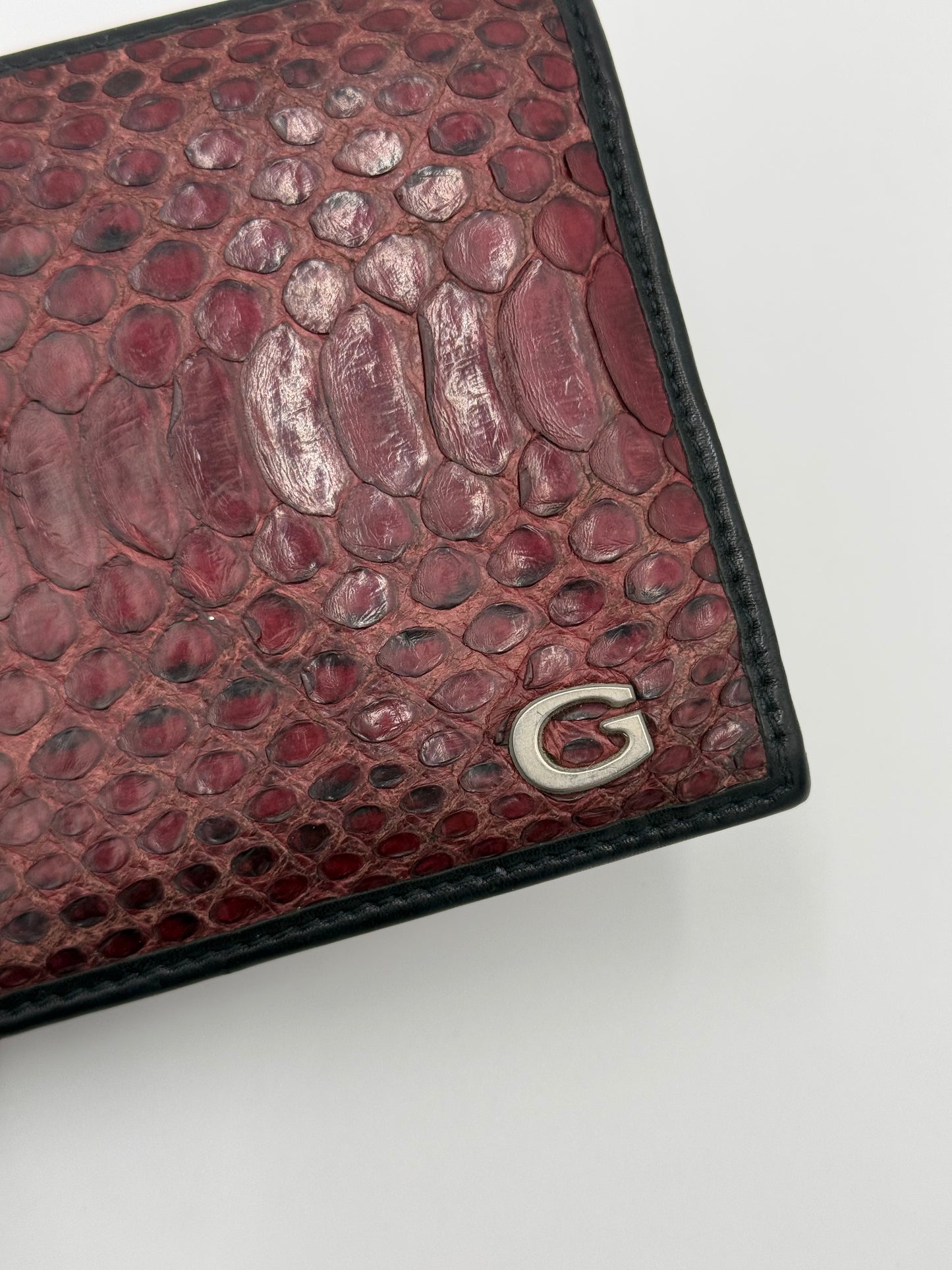 Gucci Portafoglio Vintage in Pelle di Pitone Bordeaux - Pally Vintage Closet