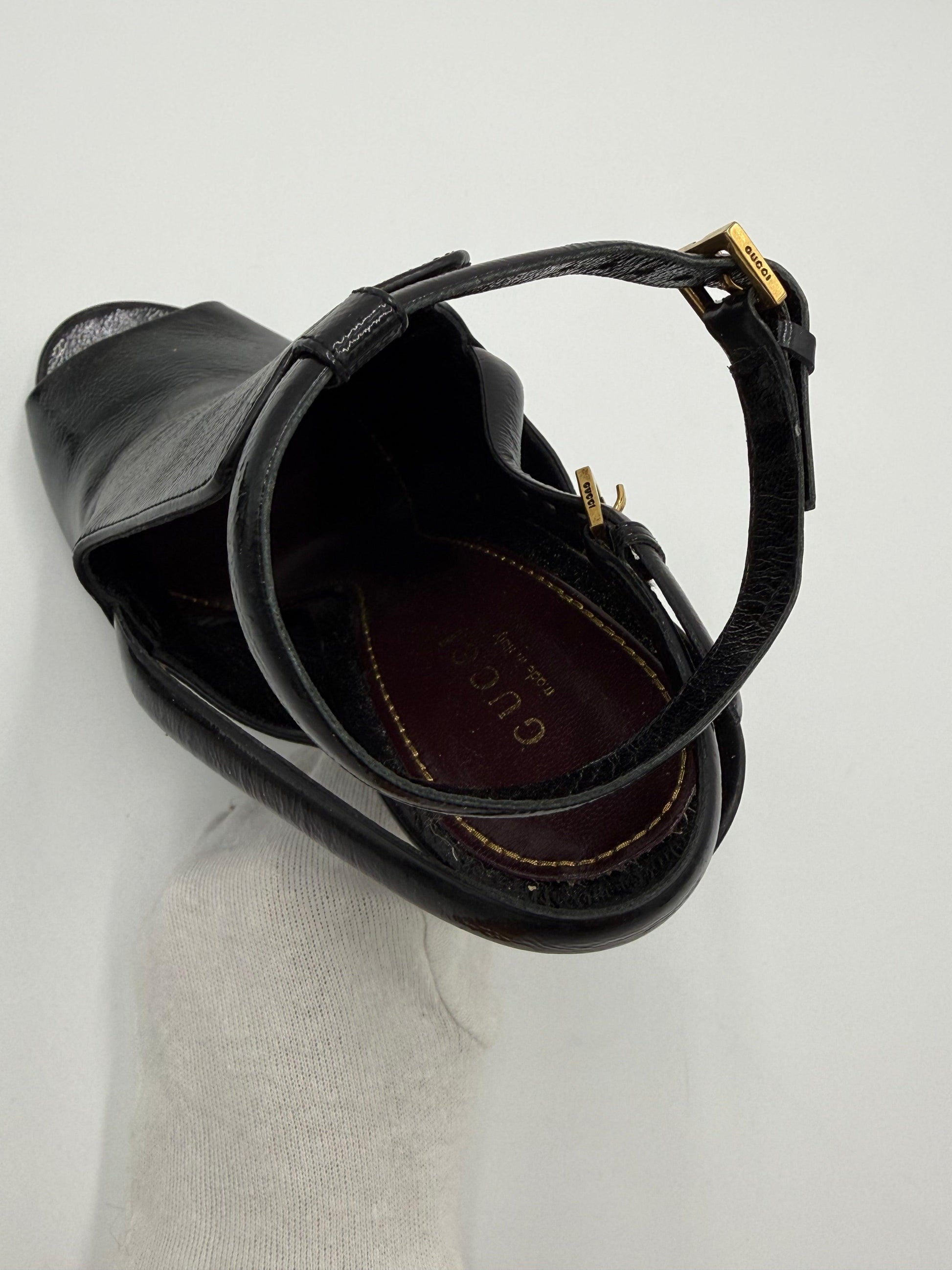 Gucci-Sandali-Platform-Vintage-by-Tom-Ford-in-Pelle-Verniciata-Nera-70493935796548 - Pally Vintage Closet